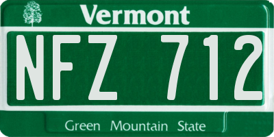 VT license plate NFZ712