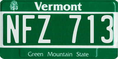 VT license plate NFZ713
