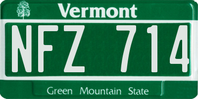 VT license plate NFZ714