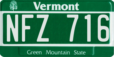 VT license plate NFZ716