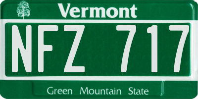 VT license plate NFZ717