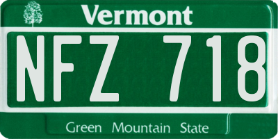 VT license plate NFZ718