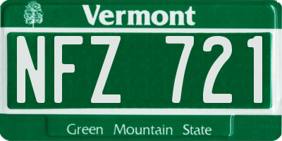 VT license plate NFZ721