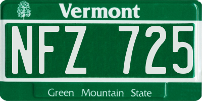 VT license plate NFZ725