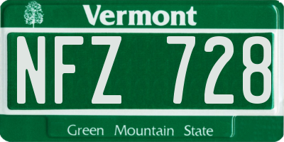 VT license plate NFZ728
