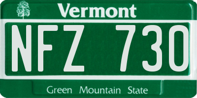 VT license plate NFZ730