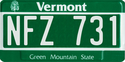 VT license plate NFZ731