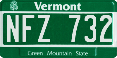 VT license plate NFZ732