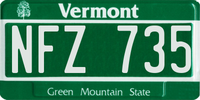 VT license plate NFZ735