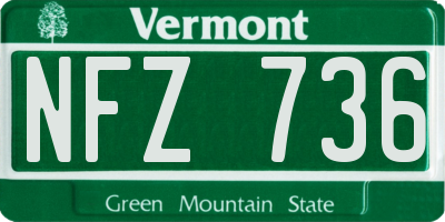 VT license plate NFZ736