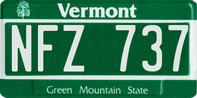 VT license plate NFZ737