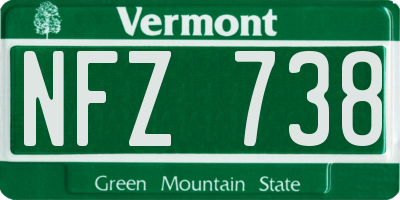 VT license plate NFZ738