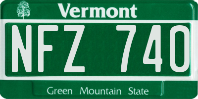 VT license plate NFZ740