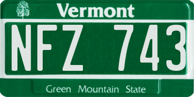 VT license plate NFZ743