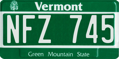 VT license plate NFZ745