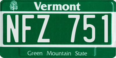 VT license plate NFZ751