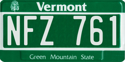 VT license plate NFZ761