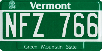 VT license plate NFZ766