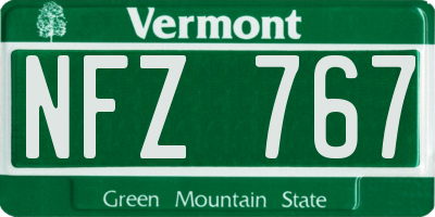 VT license plate NFZ767