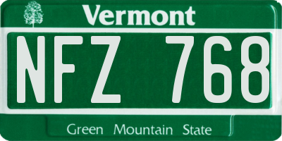 VT license plate NFZ768