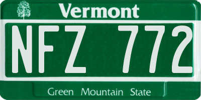VT license plate NFZ772