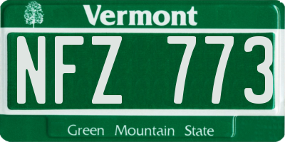 VT license plate NFZ773
