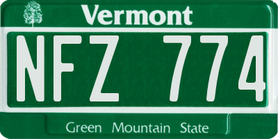 VT license plate NFZ774