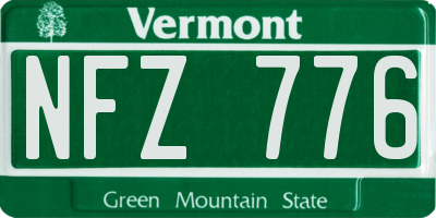 VT license plate NFZ776