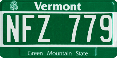 VT license plate NFZ779