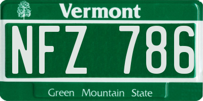 VT license plate NFZ786