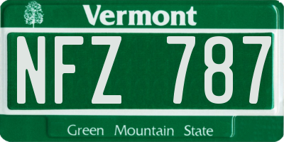 VT license plate NFZ787