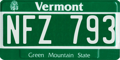 VT license plate NFZ793