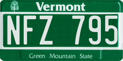 VT license plate NFZ795