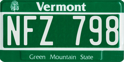 VT license plate NFZ798