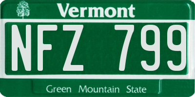 VT license plate NFZ799