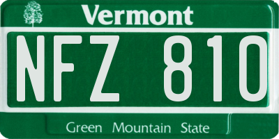 VT license plate NFZ810