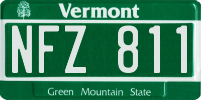 VT license plate NFZ811
