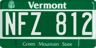 VT license plate NFZ812