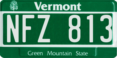 VT license plate NFZ813