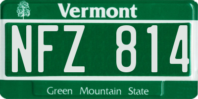 VT license plate NFZ814