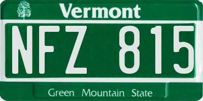 VT license plate NFZ815