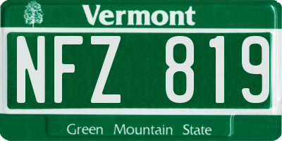 VT license plate NFZ819
