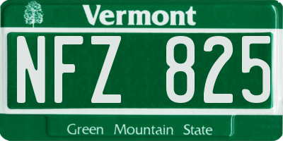 VT license plate NFZ825