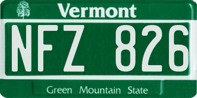 VT license plate NFZ826