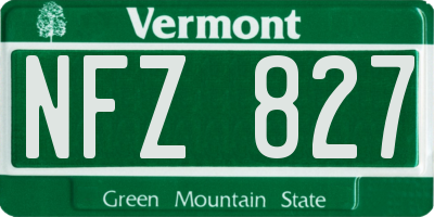 VT license plate NFZ827