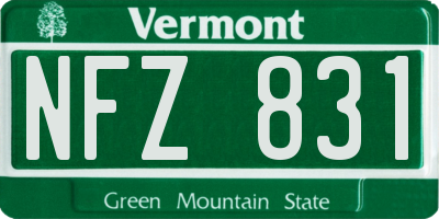 VT license plate NFZ831