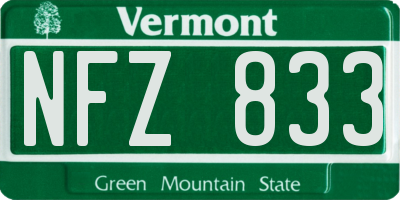 VT license plate NFZ833