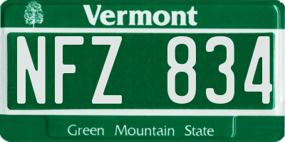 VT license plate NFZ834