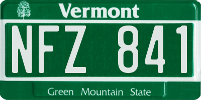 VT license plate NFZ841