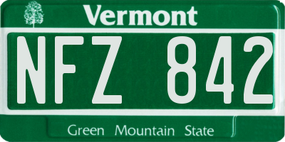 VT license plate NFZ842